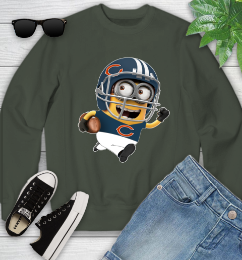 NFL Chicago Bears Minions Disney Football Sports Youth Sweatshirt 10