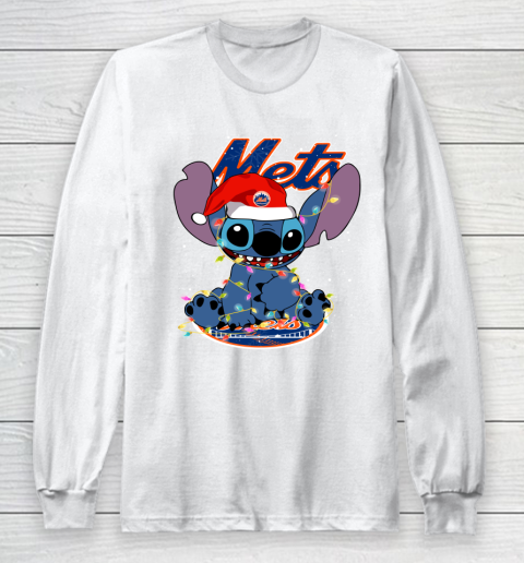 New York Mets MLB noel stitch Baseball Christmas Long Sleeve T-Shirt