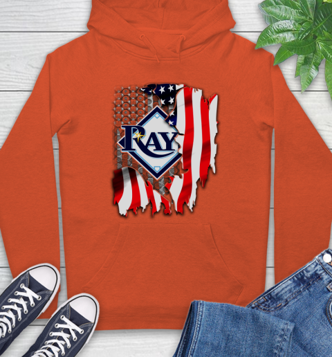 Tampa Bay Rays MLB Baseball American Flag Hoodie 4