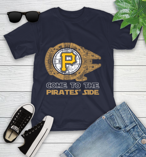 MLB Come To The Pittsburgh Pirates Side Star Wars Baseball Sports Youth T-Shirt 2