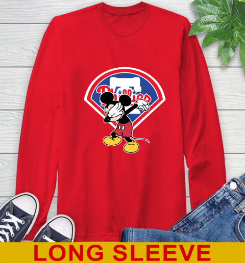 Philadelphia Phillies MLB Baseball Dabbing Mickey Disney Sports Long Sleeve T-Shirt 10