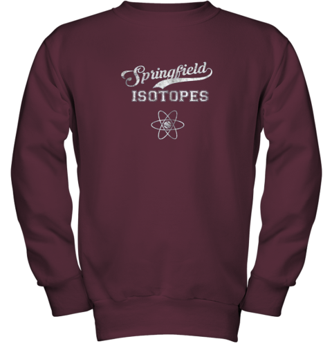 syxy springfield isotopes vintage distressed youth sweatshirt 47 front maroon