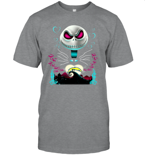 NFL Los Angeles Chargers Jack Skellington Sally The Nightmare Before Christmas Football 1rR7Z10ORxA classic t shirt 2 95 151514 front sport grey