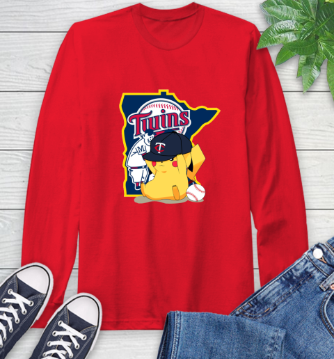 MLB Pikachu Baseball Sports Minnesota Twins Long Sleeve T-Shirt 10