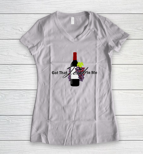 Classy Wine In Me Got That Josh In Me Funny Women's V-Neck T-Shirt