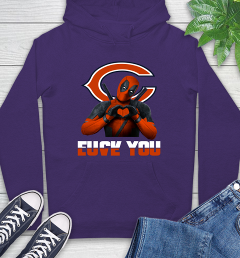 NHL Chicago Bears Deadpool Love You Fuck You Football Sports Hoodie - Image 6