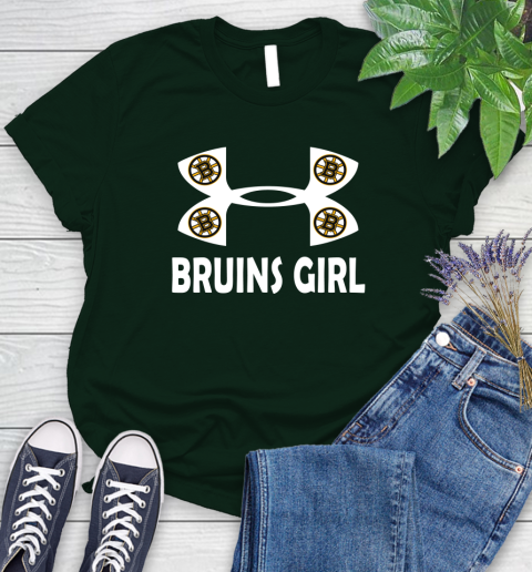 NHL Boston Bruins Girl Under Armour Hockey Sports Women's T-Shirt 6