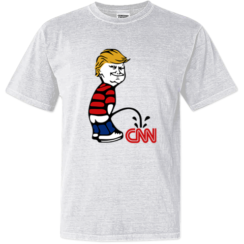 Donald Trump Piss On CNN Fake News Dyed Heavyweight T-Shirt