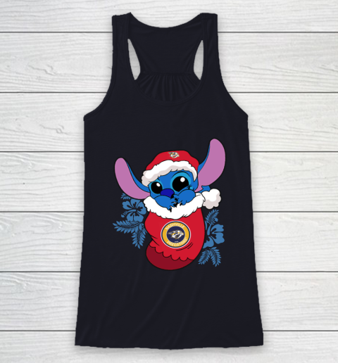 Nashville Predators Christmas Stitch In The Sock Funny Disney NHL Racerback Tank 8