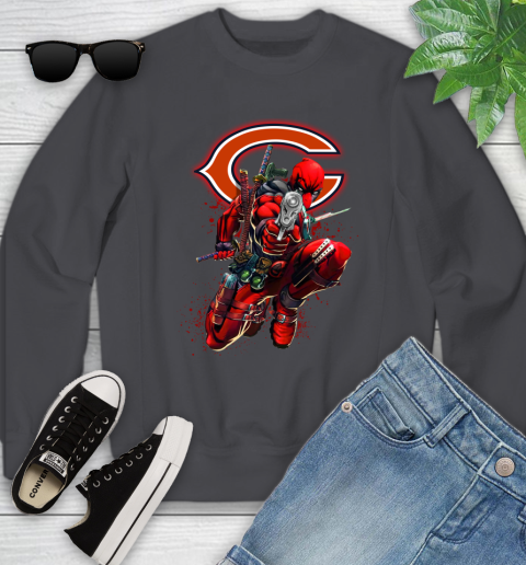 NFL Deadpool Marvel Comics Sports Football Chicago Bears Youth Sweatshirt 6