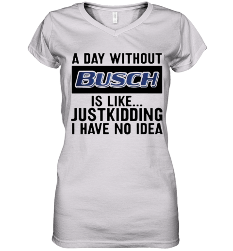 A Day Without Busch Is Like Just Kidding I Have No Idea Women's V-Neck T-Shirt
