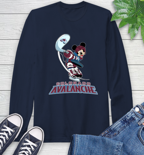 NHL Hockey Colorado Avalanche Cheerful Mickey Mouse Shirt Long Sleeve T-Shirt 4