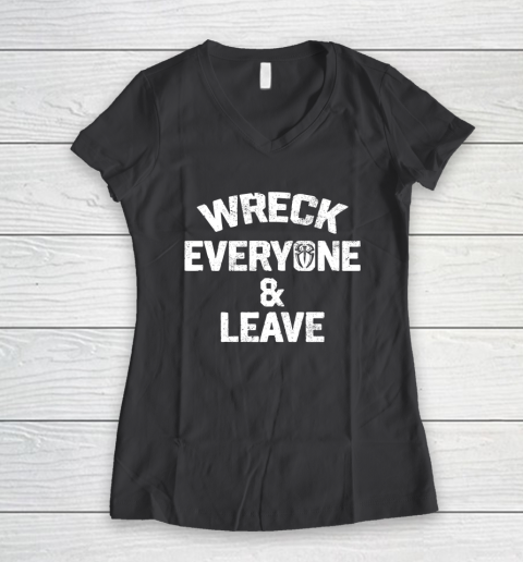 Roman Reigns Wreck Everyone and Leave Women's V-Neck T-Shirt 6