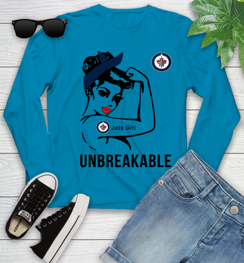 NHL Winnipeg Jets Girl Unbreakable Hockey Sports Youth Long Sleeve 5