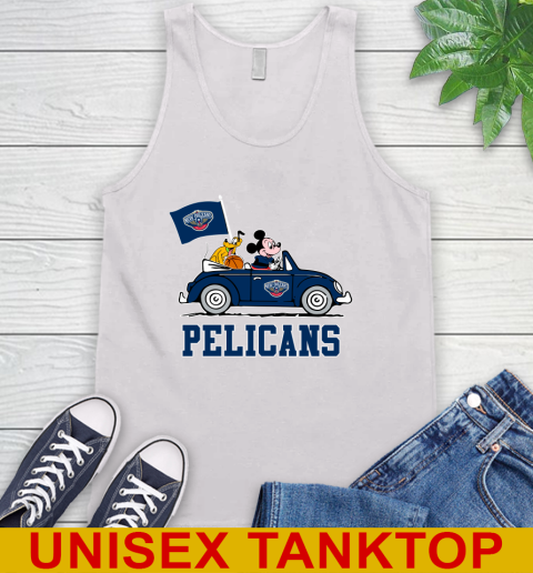 NBA Basketball New Orleans Pelicans Pluto Mickey Driving Disney Shirt Tank Top