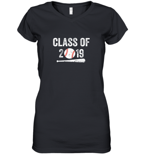 Class of 2019 Vintage Shirt Graduation Baseball Gift Senior Women's V-Neck T-Shirt