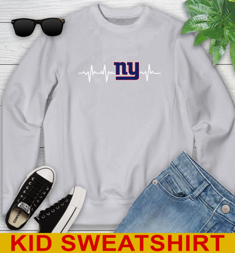 New York Giants NFL Football Heart Beat Shirt Youth Sweatshirt 3