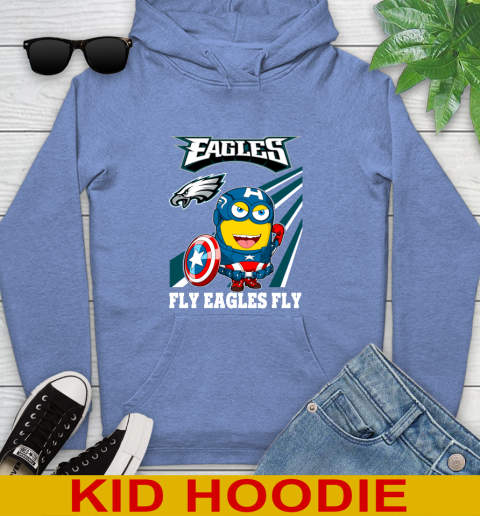 NFL Football Philadelphia Eagles Captain America Marvel Avengers Minion Shirt Youth Hoodie 12