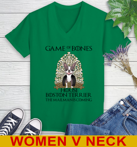 Game of bones house boston terrier dog the mailman is coming tshirt 63