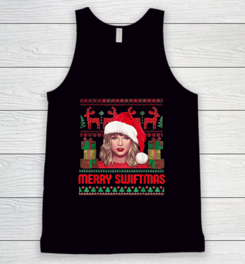 Funny Merry Swiftmas Era Women Christmas Ugly Sweater Xmas Tank Top