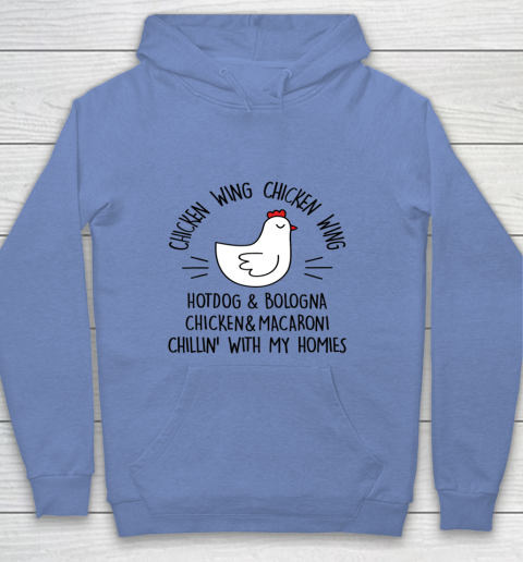 Viral Chicken Wing Chicken Wing Hot Dog Bologna Song Lyric Youth Hoodie 7