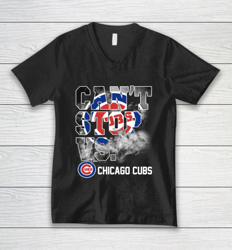 MLB Chicago Cubs Baseball Can't Stop Vs Chicago Cubs V-Neck T-Shirt