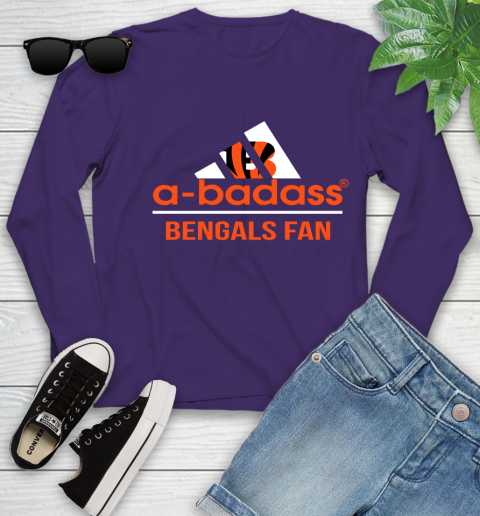 NFL A Badass Cincinnati Bengals Fan Adidas Football Sports 1 Youth Long Sleeve 4