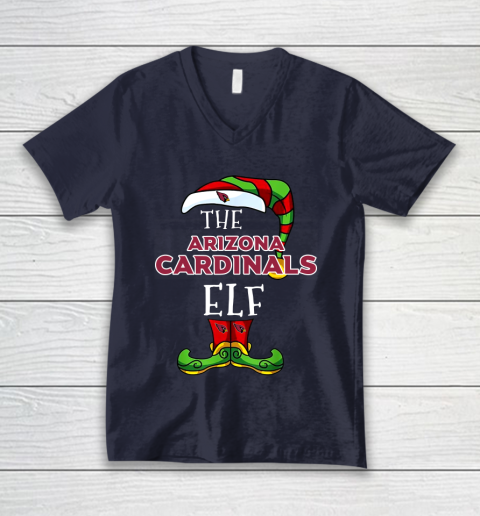 Arizona Cardinals Christmas ELF Funny NFL V Neck T Shirt Tee For