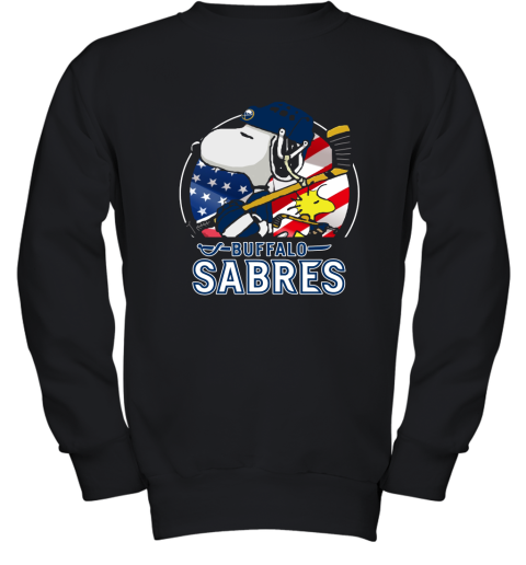 Buffalo Sabres Ice Hockey Snoopy And Woodstock NHL Youth Sweatshirt