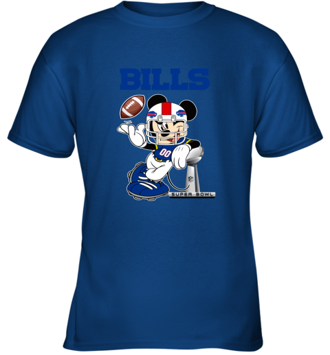 NFL Buffalo Bills Mickey Mouse Disney Super Bowl Football Youth T-Shirt 