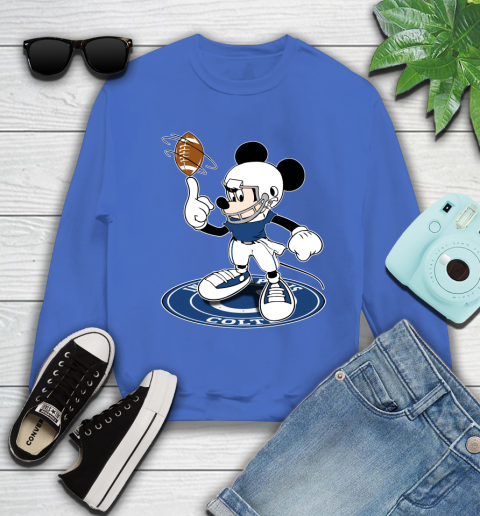 NFL Football Indianapolis Colts Cheerful Mickey Disney Shirt Youth Sweatshirt 7