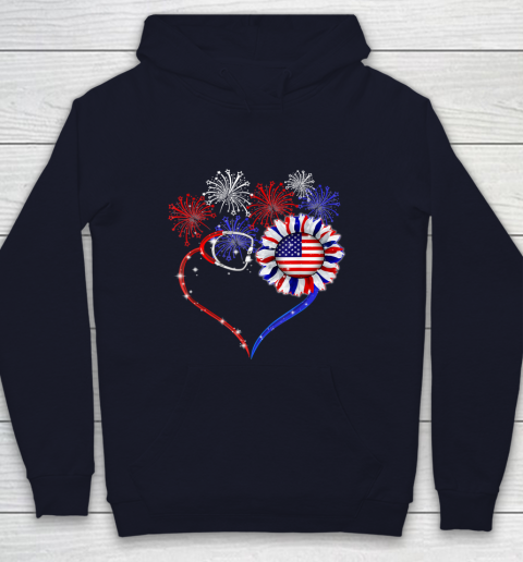 Patriotic Nurse 4th Of July American Flag Independence Day Youth Hoodie 2