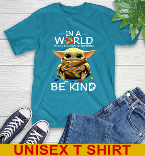 In The World Where You Can Be Anything Be Kind Autism Baby Yoda Shirts 9