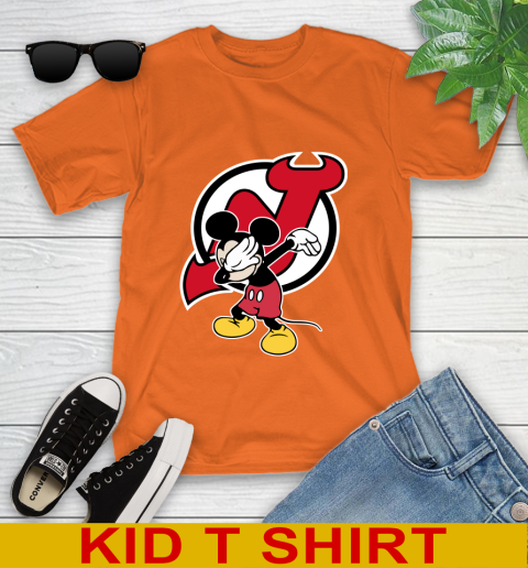 New Jersey Devils NHL Hockey Dabbing Mickey Disney Sports Youth T-Shirt 8 New Jersey Devils NHL Hockey Dabbing Mickey Disney Sports Youth T-Shirt - Image 8