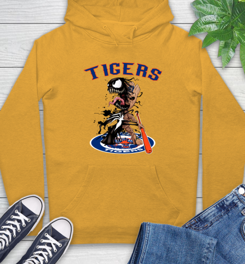 MLB Detroit Tigers Baseball Venom Groot Guardians Of The Galaxy Hoodie 3
