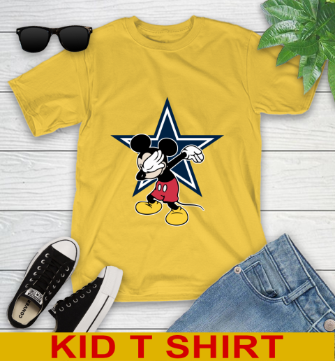 Dallas Cowboys NFL Football Dabbing Mickey Disney Sports Youth T-Shirt 8