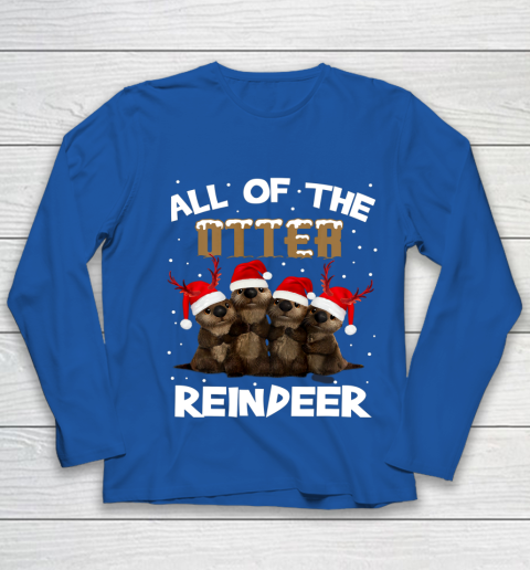 All Of Otter Reindeer Christmas Pajamas Tshirt Xmas Youth Long Sleeve 7