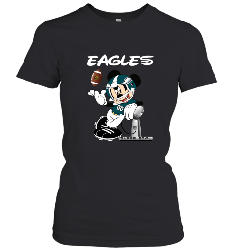 Mickey Eagles Taking The Super Bowl Trophy Football Women's T-Shirt