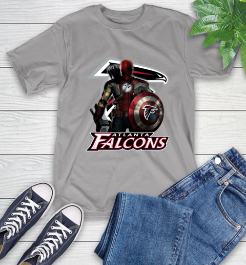 NFL Captain America Thor Spider Man Hawkeye Avengers Endgame Football Atlanta Falcons T-Shirt 6