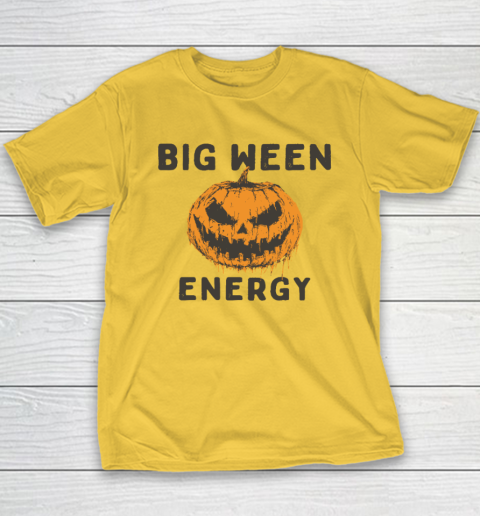 Halloween Pumpkin Head Big Ween Energy Spooky Youth T-Shirt 4