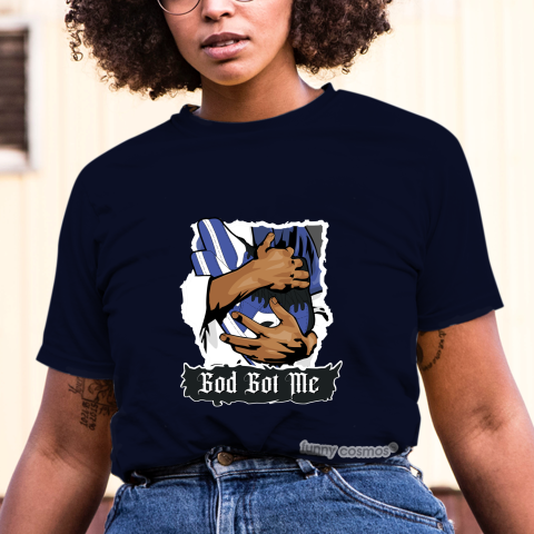 Air Jordan 1 Game Royal Matching Sneaker Shirt God Got Me Royal Black And White Sneaker Shirt