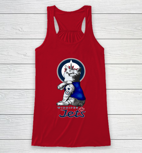 NHL My Cat Loves Winnipeg Jets Hockey Racerback Tank 4