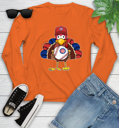 Chicago Cubs Turkey thanksgiving Youth Long Sleeve 4