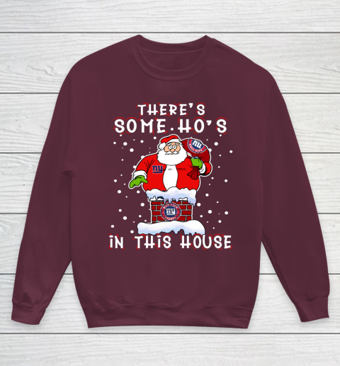 New York Giants Christmas There Is Some Hos In This House Santa Stuck In The Chimney NFL Youth Sweatshirt 4