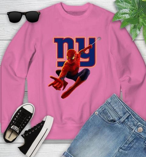 NFL Spider Man Avengers Endgame Football New York Giants Youth Sweatshirt 7
