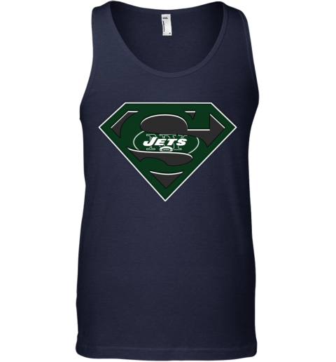 NFL New York Jets LOGO Superman 21lm nfl new york jets logo superman unisex tank 17 front navy