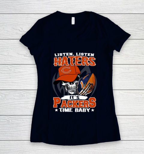 Listen Haters It is BEARS Time Baby NFL Women's V-Neck T-Shirt 2