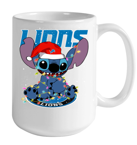 Detroit Lions NFL Football noel stitch Christmas Color Changing Mug 15oz 2