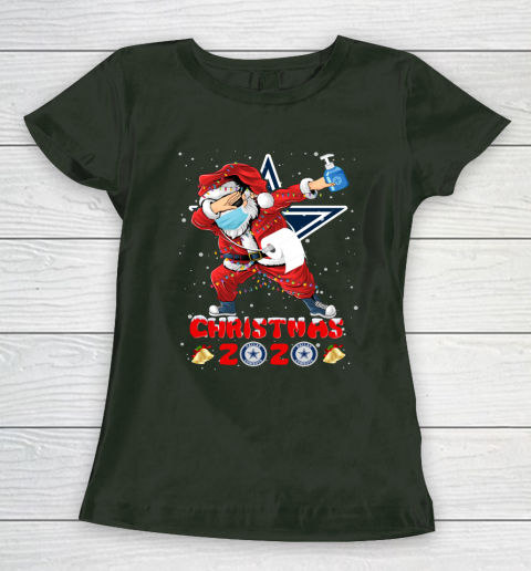 Dallas Cowboys Funny Santa Claus Dabbing Christmas 2020 NFL Women's T-Shirt 4