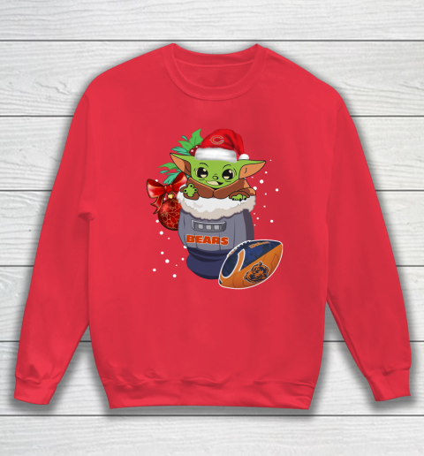 Chicago Bears Christmas Baby Yoda Star Wars Funny Happy NFL Sweatshirt 8